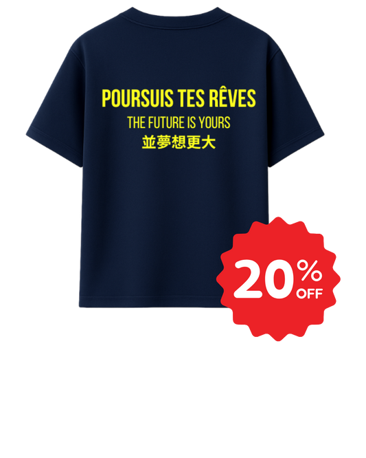 DS Blue yellow tee - The future is yours